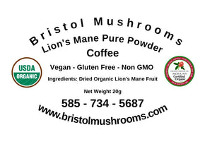 Lion's Mane Pure Powder Coffee 4oz - Bristol Mushrooms